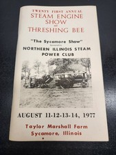1977 Sycamore IL Steam Engine Show Threshing Bee Program Booklet Illinois picture