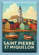 SAINT PIERRE ET MIQUELON TRAVEL POSTER *2X3 FRIDGE MAGNET* WORLD VACATION CANADA picture