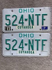 Pair of 1988 Ohio License Plates - 524 NTF - Nice picture