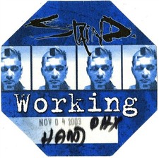 Staind 2003 14 Shades of Grey concert tour issued Working Crew Backstage Pass picture