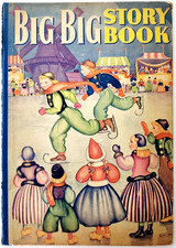 1941 Big Big Story Book COVER ONLY Scandinavian Skaters Junk Journal Antique picture