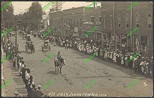 1912 Unused RPPC Photo Postcard MAIN ST JOHNSTOWN OHIO 4th July PARADE Uncle Sam picture