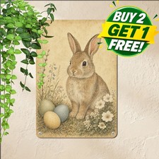 vintage easter bunny illustration soft pastel eggs spring picture