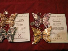3 ONLY - Bradford Exchange - (Set 5 & 10) Silken Wings Porcelain Ornaments picture