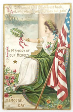 Antique 1910s Patriotic Memorial Day Postcard Carlton Chapman Unposted picture