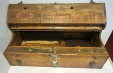 Rare Vintage Hamilton Standard Propellers Wood Toolbox Dual Sided Original Keys picture
