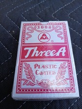 Vintage Three A 3008 Plastic Coated Poker Playing Cards new SEALED picture