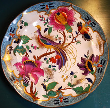 Antique HAND PAINTED BOOTHS ENGLAND Decorative Plate BIRD OF PARADISE FLORAL 9