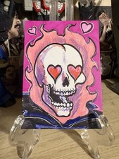 Nate Rosado Hand Drawn Marvel Ghost Rider in Love Sketch Card Signed 2026 1/1 picture