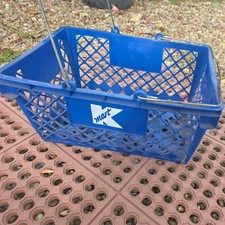 Vintage Blue Super Kmart Shopping Basket Rare 17”By 9” By 12” picture