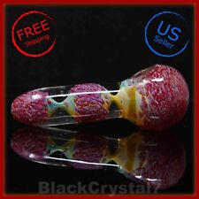 5 in Handmade Thick Bright Ruby Red Fumed Tobacco Smoking Bowl Glass Pipes picture
