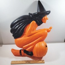 Vintage 1992 Don Featherstone Witch Pumpkin Blow Mold Union Products Halloween picture