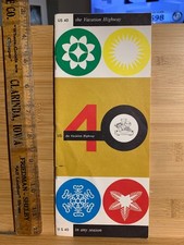 Paper brochure US 40 The Vacation Highway vintage worn torn picture
