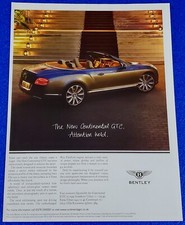 2011 BENTLEY CONTINENTAL GTC CONVERTIBLE ORIGINAL COLOR PRINT AD  picture