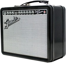 Pluginz - Fender - Tin Lunch / Stash Box - Black Amp with Silver Grill [New ] picture