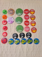27 Vintage MCM 70s Faith Jesus Pins Christian Church Pin Buttons 1970s Retro picture