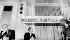 Gene McCarthy Hubert Humphrey listening to George McGovern at the - Old Photo picture