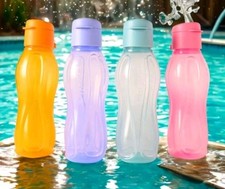 Tupperware New Aquasafe Fliptop Multicolor 310 Ml Water Bottle Set Liquid Tight picture