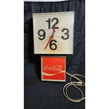 Vintage 1970s Coca Cola Electric Wall Clock Ingress Plastene Enjoy Coke Works picture