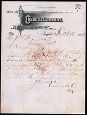 1884 Lithographers -- Cosack & Co - Buffalo NY - Vintage Rare Letter Head Bill picture