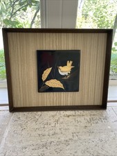 Wajima Lacquer Panel 12x9.5inches Wooden Lacquerware Art Used picture