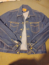 Vintage 80s Harley Biker Denim Trucker Jacket Size L  picture