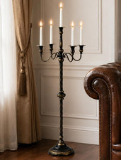 Sziqiqi Black Floor Candelabra for Halloween: 35In Tall, 5-Arm, Gothic picture