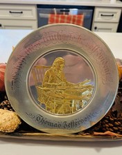 Complete Set Of 4 Franklin Mint Official Bicentennial Plates Sterling Silver picture