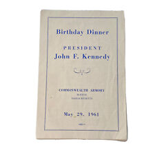 1961 President John F. Kennedy Commonwealth Armory Birthday Dinner Program Menu picture