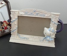 Sanrio Vintage 2001 Hello Kitty Blue Angel Sparkle Ceramic Photo Picture Frame picture