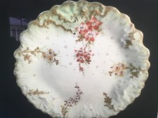 Antique French Handpainted and Hand Applied Gold Paste Art Plate Well Marked picture