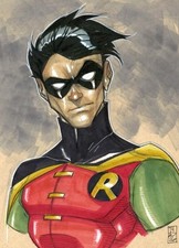 Robin The Boy Wonder illustration by Tom Hodges 9x12
