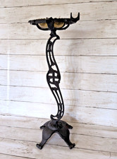 Vintage 1920s Cast Iron Smoking Stand As-Is American Good Luck Design Motif picture