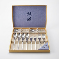 12 Piece Set Elegant Silver-Plated Forks and Spoons Set Made in Japan picture
