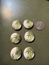 Rare Set Of 6 Vintage 1940 Satsuma Buttons. Hand Painted. picture