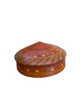 An Old Hand Crafted & Hand Painted Color lacquered Small Wooden Box picture