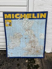 Genuine original Michelin steel UK Road Map, Vintage Tin Sign. picture