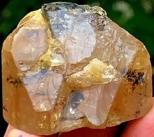 RARE Natural Brown Topaz Crystal With Columbite Inclusion From Pak - 53 Grams picture