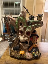 Vintage Owl Paper Mache Halloween Lantern Pop Up Ghost Witch 🧹 Haunted Tree picture