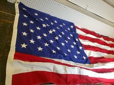 Vintage 5 x 8 USA 50 Stars Cotton Flag with Embroidered Stars picture