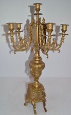 VTG Ornate Brass Brevettato Italy Candelabra Baroque Style 6 Candleholder 24” picture