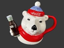 Coca-Cola Polar Bear Mascot Ceramic Holding Coke Teapot (#440892) 1998 picture