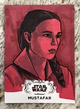 🔥2024 Star Wars Hyperspace PADME AMIDALA Sketch Art 1/1 Auto Matthew Maldonado picture