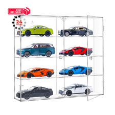 JUESHA Acrylic Display Case for 1/24 Scale Diecast Storage Scale, Clear picture