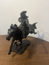 John Weaver Indian Hunter Bronze Sculpture 1975 Franklin Mint Native American picture