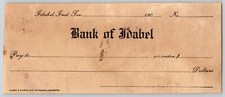 Idabel, Oklahoma Indian Territory c1900-1907 Bank of Idabel Check - Scarce picture