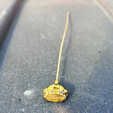 Antique Victorian Gold Filled ANNA Ornate Scrollwork Hatpin Stickpin Fob picture