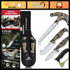 4PC Camouflage Hunting Knife Set - Field Dressing Kit with Sheath for Outdoor Us picture