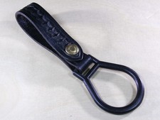Vintage Bianchi Leather Flashlight Holder Brass Button Poly Ring 7 Inches Police picture