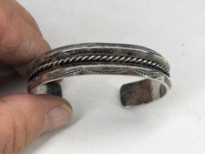VINTAGE NATIVE AMERICAN MADE STERLING SILVER BRACELET OR CUFF picture